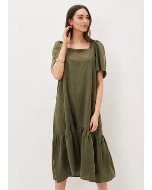 Phase Eight Claria Linen Midi Dress - Green