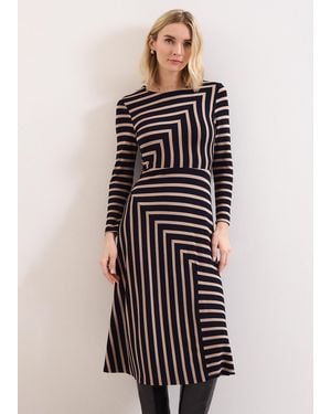 Phase Eight Petite Stripe Dress - White