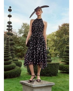 Phase Eight Lucinda Spot Midi Dress - Black
