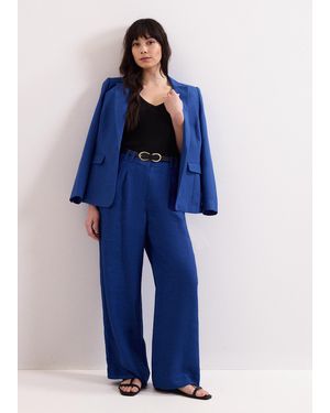 Phase Eight Lottie Linen Blend Trousers - Blue