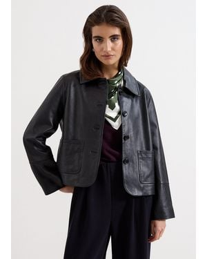 Phase Eight Pippa Real Leather Jacket - Black