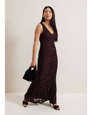 Phase Eight Montee Tapework Maxi Dress - Red