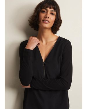 Phase Eight Alaina Longline Zip Detail Tunic - Black
