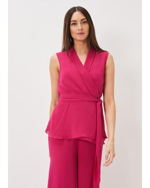 Phase Eight Florentine Sleeveless Wrap Top - Pink