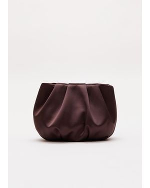 Phase Eight Satin Cloud Clutch Bag - Brown