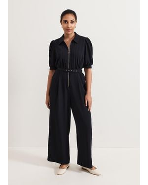 Phase Eight Petite Candice Zip Jumpsuit - Blue