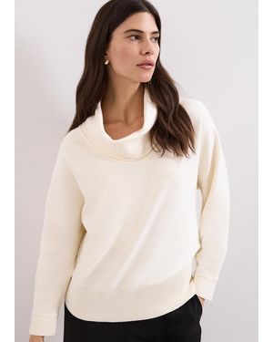Phase Eight Rosalie Soft Cowl Neck Jumper - White