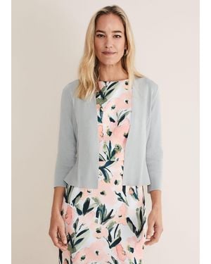 Phase Eight Salma Flare Hem Knitted Jacket - White