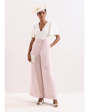 Phase Eight Petite Kallie Short Sleeve Jumpsuit - Pink