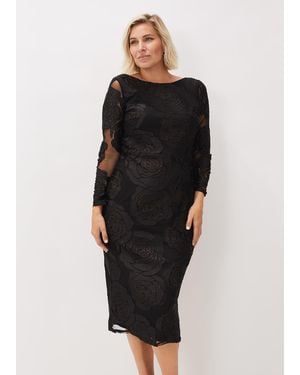 Phase Eight Trina Rose Midi Dress - Black