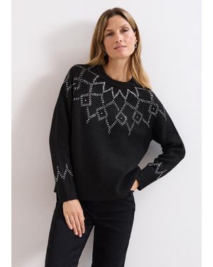 Phase Eight Abigail Hotfix Fairisle Jumper - Black