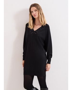 Phase Eight Senita Tunic With Neck Detail - Black