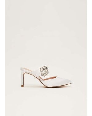 Phase Eight Bridal Jewel Trim Mule Shoe - Natural