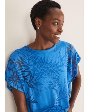 Phase Eight Rubi Burnout Top - Blue