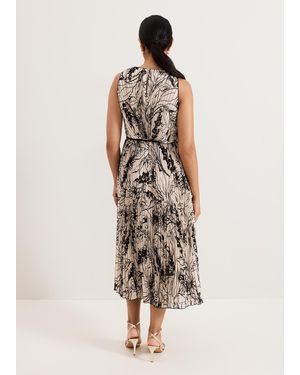 miso linen dress Midi linen dress BOHOL in Green
