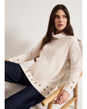 Phase Eight Jennie Eyelet Snuggle Top - Natural