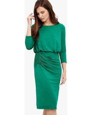 Phase Eight Rebecca Ruche Skirt Dress - Green
