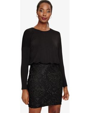 Phase Eight Diana Devore Skirt Dress - Black