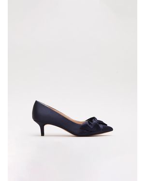 Phase Eight Satin Knot Front Kitten Heel - Blue