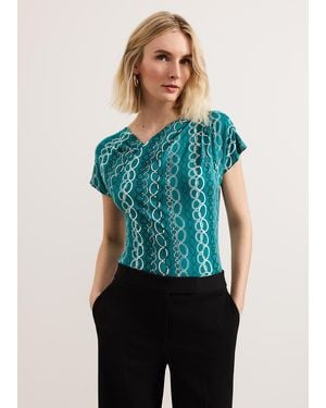 Phase Eight Kiara Chain Print Top - Blue