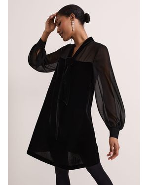 Phase Eight Seraphine Velvet Tunic Dress - Black