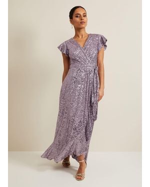 Phase Eight Petite Carina Sequin Maxi Dress - Purple