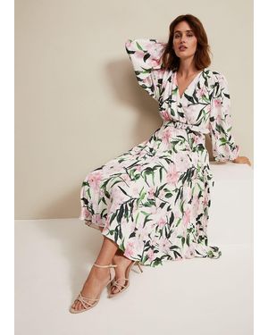 Phase Eight Petite Penny Floral Midi Dress - Natural
