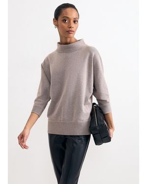 Phase Eight Salima Funnel Neck Jumper - Grey