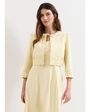 Phase Eight Wilda Embroidered Tie Jacket - Natural