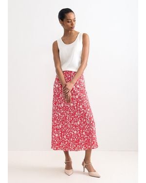Phase Eight Roxana Floral Print Midi Skirt - Pink