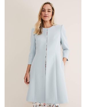 Phase Eight Venita Bow Long Jacket - Blue
