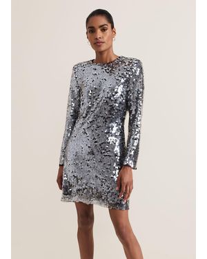 Phase Eight Rhia Sequin Mini Dress - Metallic