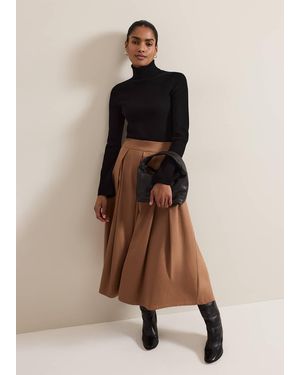 Phase Eight Trinity Pleated Skirt - Natural