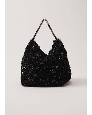 Phase Eight Sequin Clutch Bag - Black