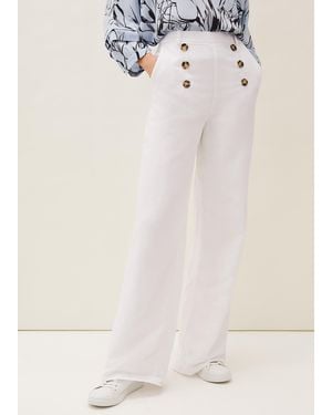 Phase Eight Beatrix Linen Trousers - White