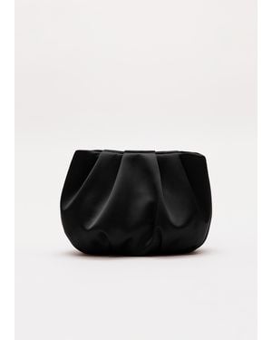Phase Eight Satin Cloud Clutch Bag - Black