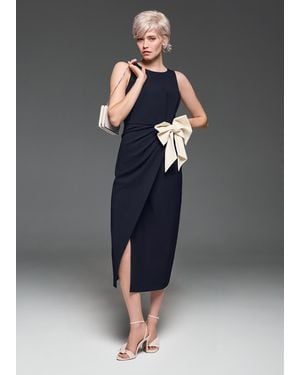 Phase Eight Sophia Bow Trim Midaxi Dress - Blue