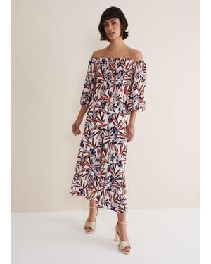 Phase Eight Lois Leaf Print Culottes - Pink