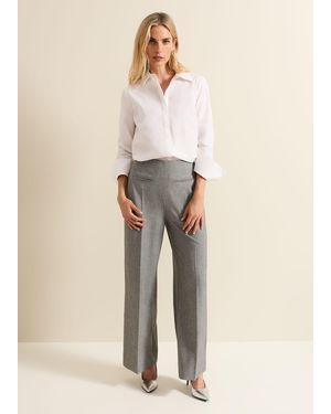 Phase Eight 's Dilly Pleat Detail Wide Leg Trouser - Natural