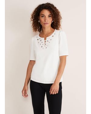 Phase Eight Kailee Eyelet Top - White
