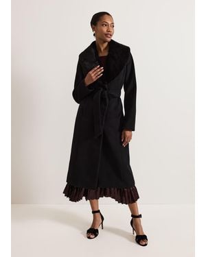 Phase Eight Anouk Fur Collar Event Coat - Black