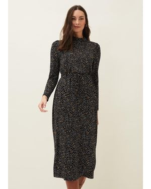Phase Eight Sallie Ditsy Floral Jersey Dress - Black