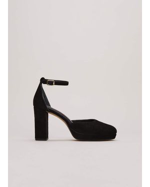 Phase Eight Suede Platform Heels - Black