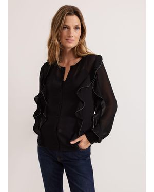 Phase Eight Cordelia Ruffle Blouse - Black