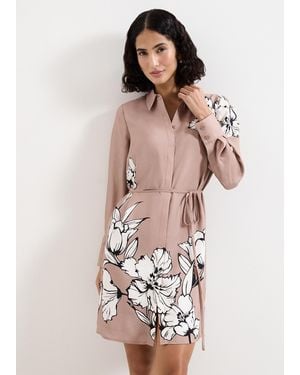 Phase Eight Kendra Floral Shirt Mini Dress - Brown