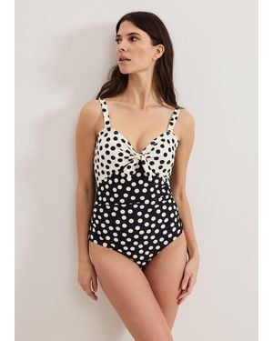 Phase Eight Polka Dot Print Swimsuit - Black