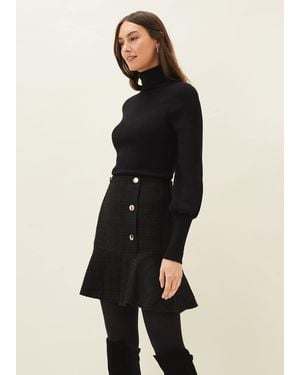 Phase Eight Ren Tweed Mini Skirt - Black