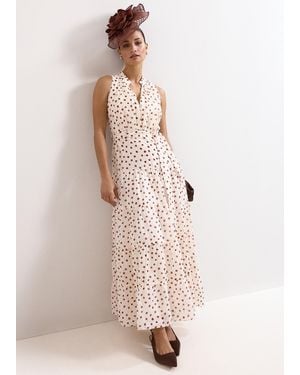 Phase Eight Nita Polka Dot Maxi Dress - Natural