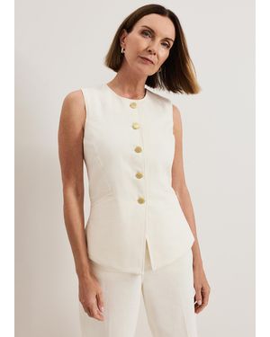 Phase Eight Sophia Denim Waistcoat - Natural