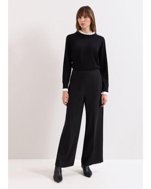 Phase Eight Petite Vari Wide Leg Trouser - Black